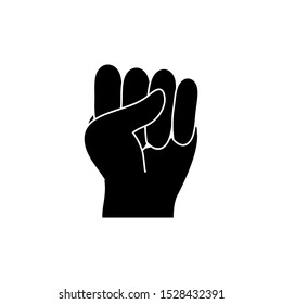 Black Silhouette Fist Hand Vector Icon