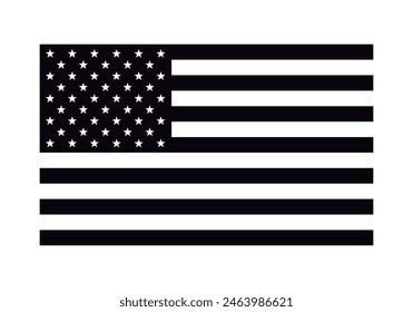 Silueta negra de la bandera de los Estados Unidos de América.