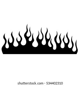 Black Silhouette Flame, Flame vector pettern, simple tribal, tattoo vector design sketch, fire black isolated template logo on white background.