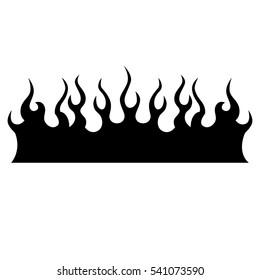 Black Silhouette Flame, flame vector tribal design sketch. Fire black isolated template logo on white background.