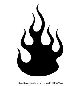Black Silhouette Flame, flame vector tribal, arms simple tattoo, hot stencil flame vector, tribal tattoo design sketch. Black fire silhouette.  