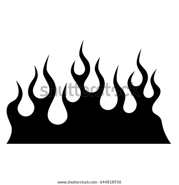 炎のベクター画像トライバル 部族のタトゥーデザインスケッチ 白い背景に黒い火のシルエット のベクター画像素材 ロイヤリティフリー 644818936