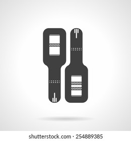 Black silhouette flat vector icon for positive and negative pregnancy test on white background.