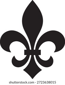 Black Silhouette of a Fleur de Lis Symbol emblem heraldry 