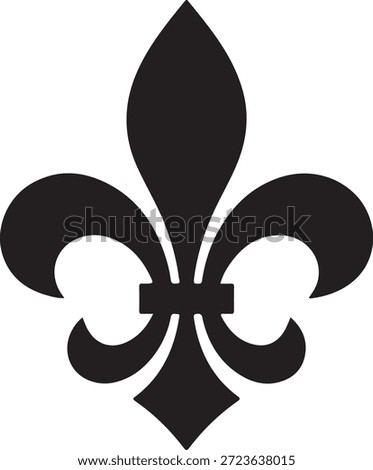 Black Silhouette of a Fleur de Lis Symbol emblem heraldry 