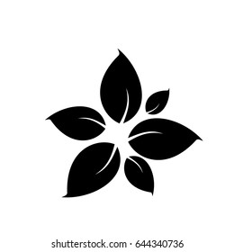 Black Silhouette Flower Icon Vector Logo Stock Vector (Royalty Free ...