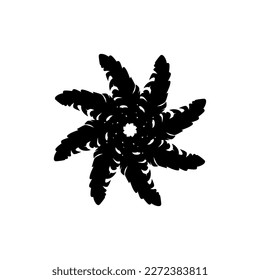 Black silhouette of a flower on a white background. Vector illustration.