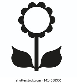 Black silhouette of flower. Vector illustration