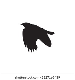 Black Silhouette Flying American Crow Vector Download