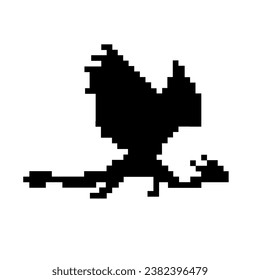 Black silhouette of flying dragon symbol of 2024 new year isolated on white background. Black and white vector design element for Christmas celebration, home textile, bedding, fabric, package.