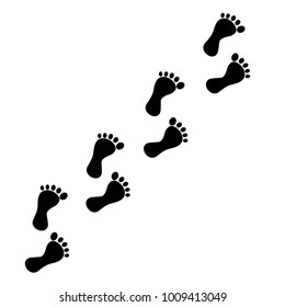 Black silhouette .foot. Human footprint. Icon. Isolated on white background. Vector illustration