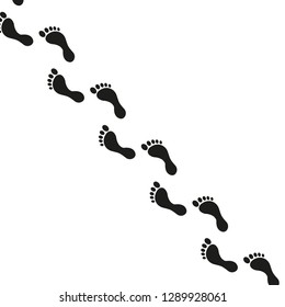 Black silhouette .Foot. Human footprint. Icon. Isolated on white background. Vector illustration.
