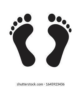 Black silhouette of footprint. Human footprint track. Footprint clip. Vector illustration.
