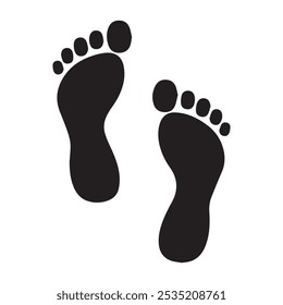 Black silhouette of footprint. Vector illustration. Eps 10