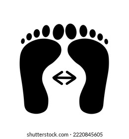 Black silhouette of footprints. Human footprints. Footprint clip. Vector illustration.