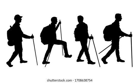 Patient Crutch Silhouette Vector Set Stock Vector (Royalty Free ...