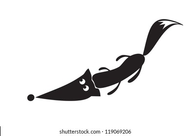 The black silhouette fox