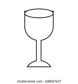 black silhouette of with fragile packaging symbol glass vector illustration
