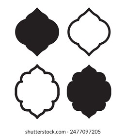 Marco De Silueta Negro Ornamento Forma Tema Islámico Para El Ramadán Y El Eid