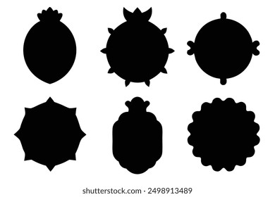 Black silhouette frames abstract line concepts