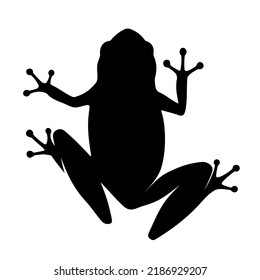 Black silhouette of a frog isolated on a white background. Vector illustration