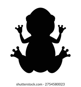 Black silhouette of a Frog in top view