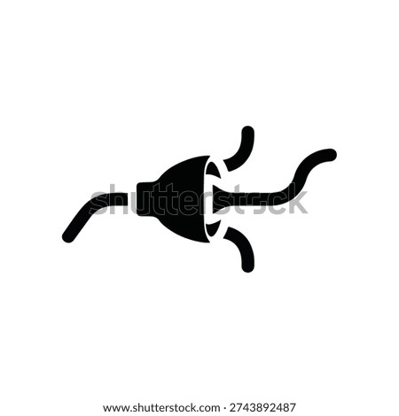 A black silhouette of a funnel with multiple tubes coming out, representing distribution or dispersion, silhouette