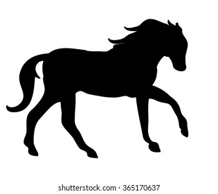 Black silhouette of a galloping horse