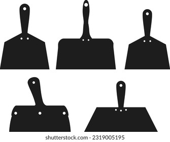 black silhouette of Garbage shovel plastic dust 