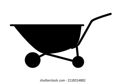 Black silhouette of a garden cart on a white background.
