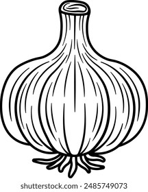 black silhouette of garlic without background