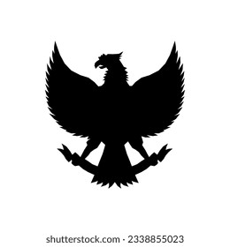 the black silhouette of Garuda Pancasila Indonesia Symbol Vector Design suitable for independence day