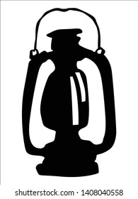 black silhouette gas lamp, vintage motive