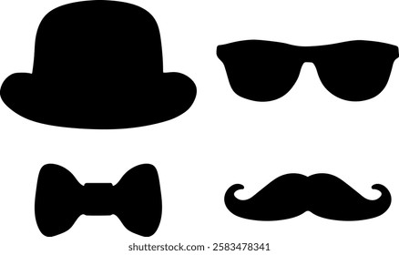  Black Silhouette Gentleman's Accessory Set
