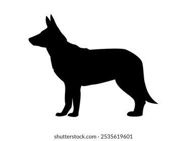 Black silhouette of German Shepherd dog