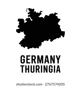 A black silhouette of germany with the text germany thuringia below