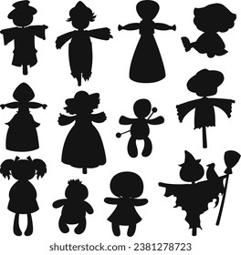 Black silhouette of ghost. Ghost Silhouettes flat vector