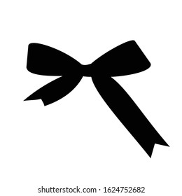 black silhouette gift bow. Vector illustration. Concept for invitation, banners, gift cards, congratulation or website layout vector