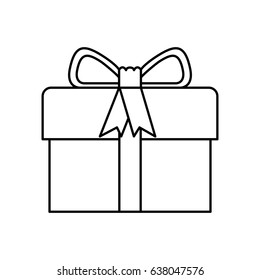Black Silhouette Gift Box Decorative Ribbon Stock Vector (Royalty Free ...