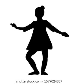 black silhouette girl dancing alone