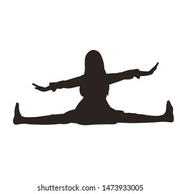 black silhouette of a girl doing exercises