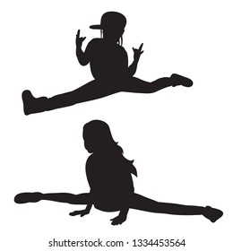  black silhouette girl on splits