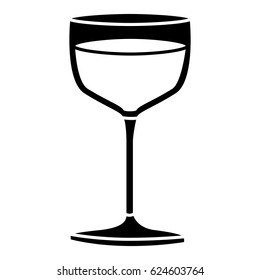black silhouette of glass cup in closeup vector illustration