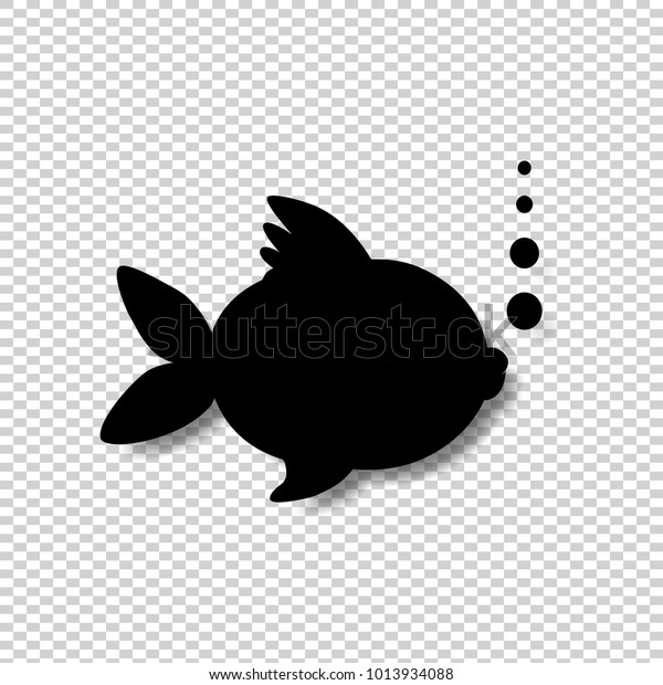 fish bubbles black and white clipart