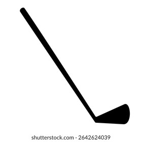 Silhueta preta do ícone do clube de golfe no fundo branco. Imagem de clipart isolada no plano de fundo.