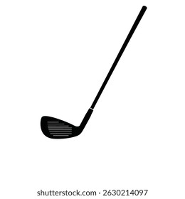 Black silhouette of a golf club isolated on a white background for design projects