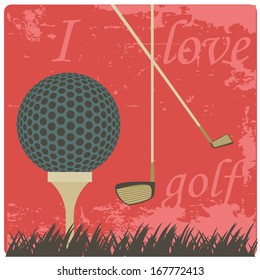 black silhouette of a golf's ball with more equipment