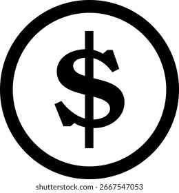 Schwarze Silhouette Gradient Dollar Münze von der Vorderseite