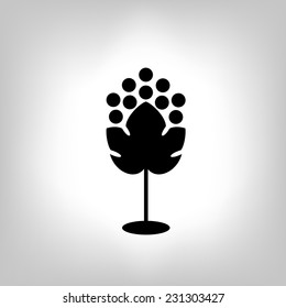 Black silhouette of grape. Vector illustration. Logo design for the company.