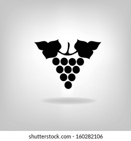 Black silhouette of grapes. Vector illustration. Logo design for the company.